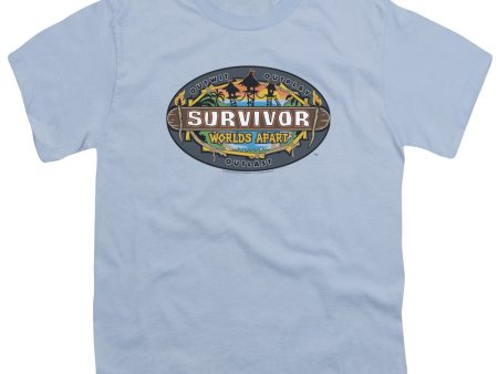 SURVIVOR : WORLDS APART LOGO S\S YOUTH Cotton 18\1 Light Blue XL Sale