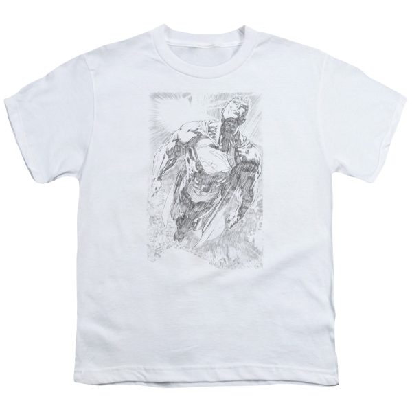 SUPERMAN : EXPLODING SPACE SKETCH S\S YOUTH Cotton 18\1 WHITE XL Online now