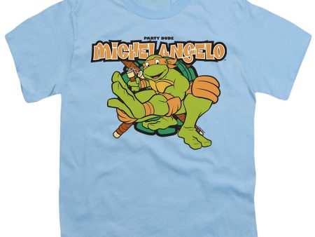 TEENAGE MUTANT NINJA TURTLES : PARTY DUDE MICHELANGELO S\S YOUTH Cotton 18\1 Light Blue MD Hot on Sale