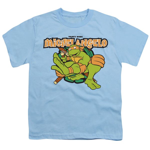 TEENAGE MUTANT NINJA TURTLES : PARTY DUDE MICHELANGELO S\S YOUTH Cotton 18\1 Light Blue MD Hot on Sale