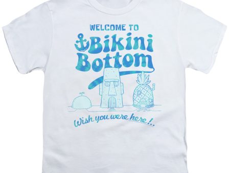 SPONGEBOB SQUAREPANTS : BIKINI BOTTOM WELCOME S\S YOUTH Cotton 18\1 White SM For Sale